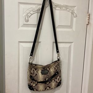 Snake print bag with long and short handle straps